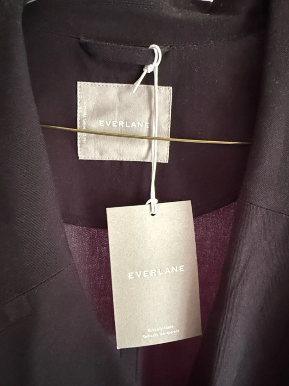 Everlane Black Double-Breasted Trench Coat with Belt - Picture 3 of 3